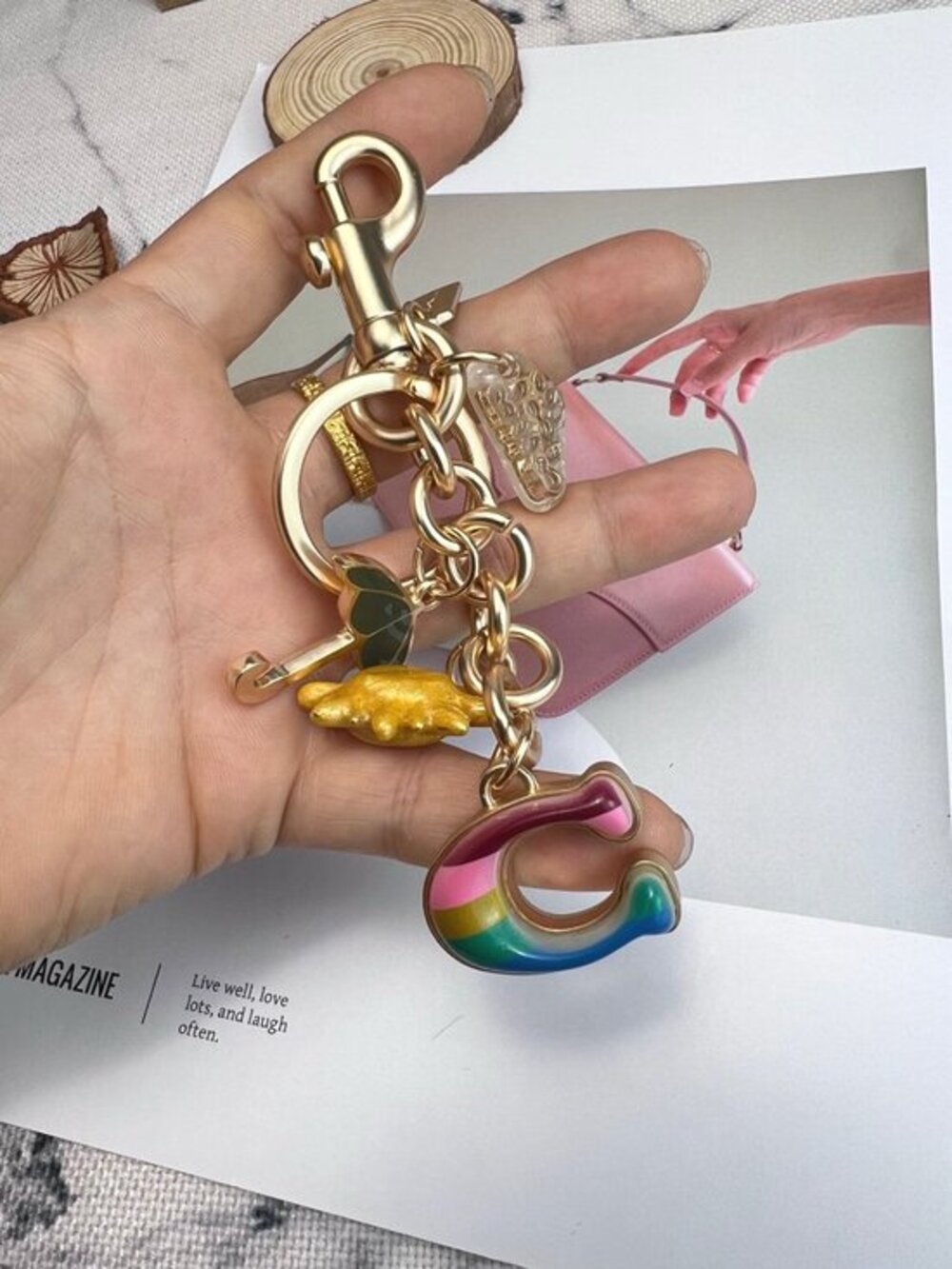 Rainbow Charm Keychain Bag Charm - Cloud, Sun and Umbrella
